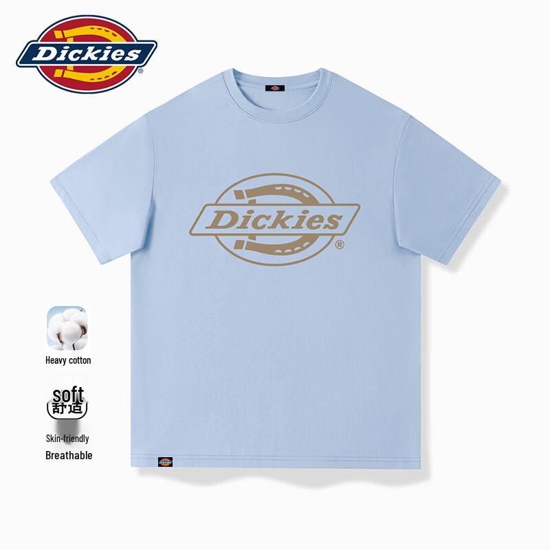 Мужская американская модная футболка Dickies с коротким рукавом, 100% хлопок, B