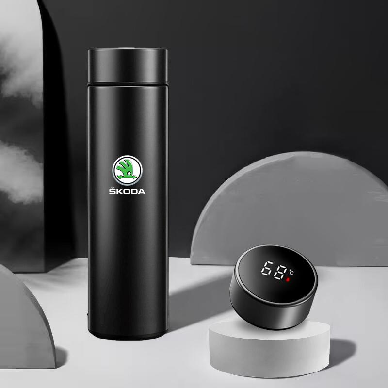 EMIW1 Car Insulated Cup Water Cup Coffee Tea Thermos Mug Interior For Skoda Octavia Superb Rapid Kodiaq Scala A5 A7 Yeti Kamiq Karoq