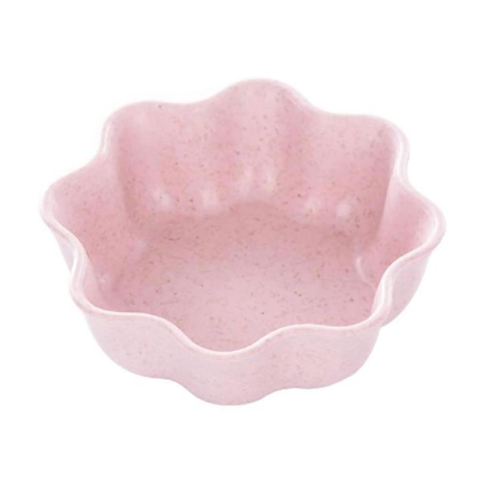 Тарелки для закусок в форме сердца, цветка из соломы пшеницы + ПП материал, гладкий край, кухонные принадлежности, посуда, мини-миски, блюдце для соуса