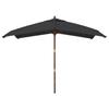 Vidaxl Parasol Ogrodowy Na Drewnianym Słupku, Czarny, 300X300X273 Cm
