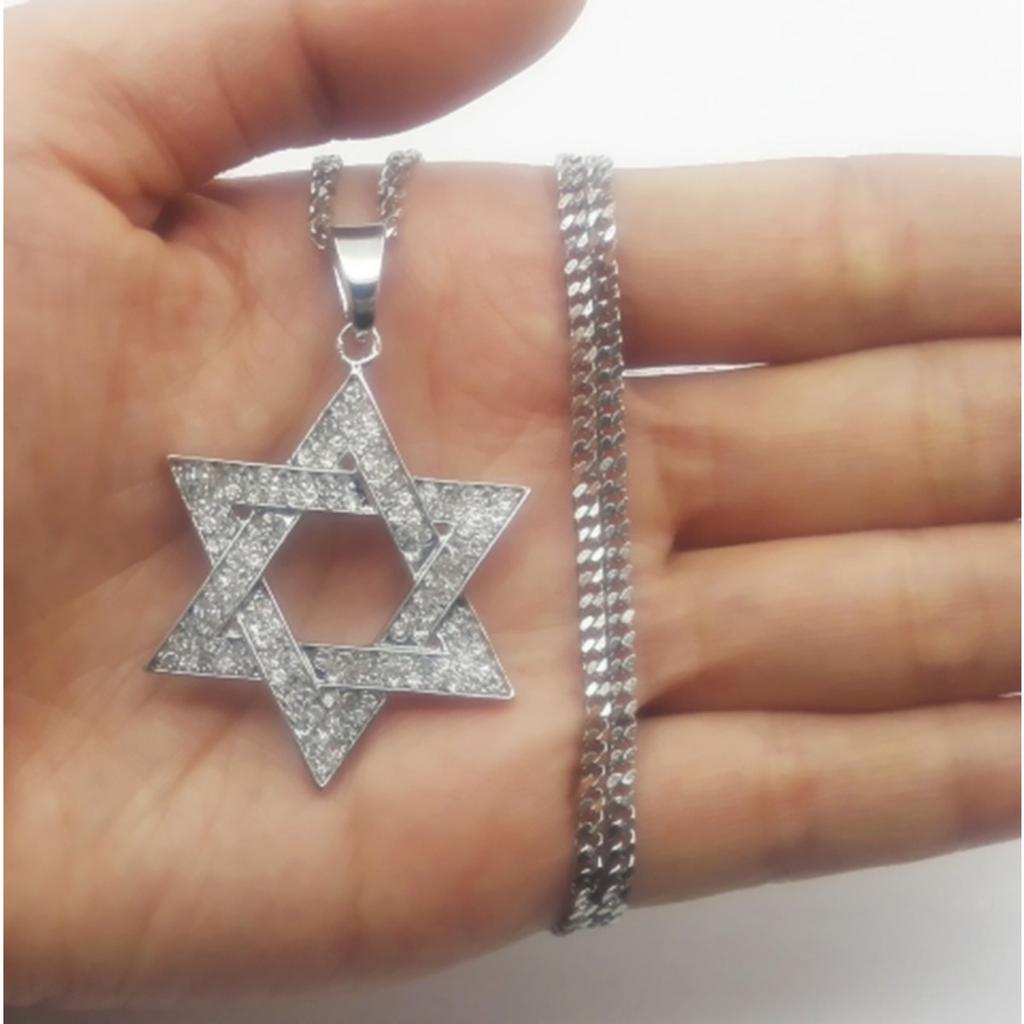 Новый узор Стразы Подвеска Звезда Ожерелье Модное ожерелье Кубинская цепь Ожерелье Хип-хоп Блинг-блинг Ювелирные изделия