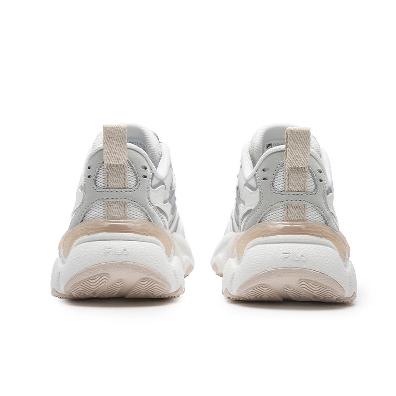 Fila FERN Амортизирующие износостойкие дышащие легкие низкие массивные кроссовки женские Белый/Грибной серый F12W622112FBO
