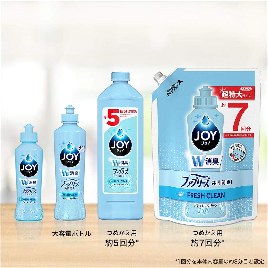 Joy Compact Dish Detergent W Deodorant Fresh Citrus Large Capacity Bottle 300mL