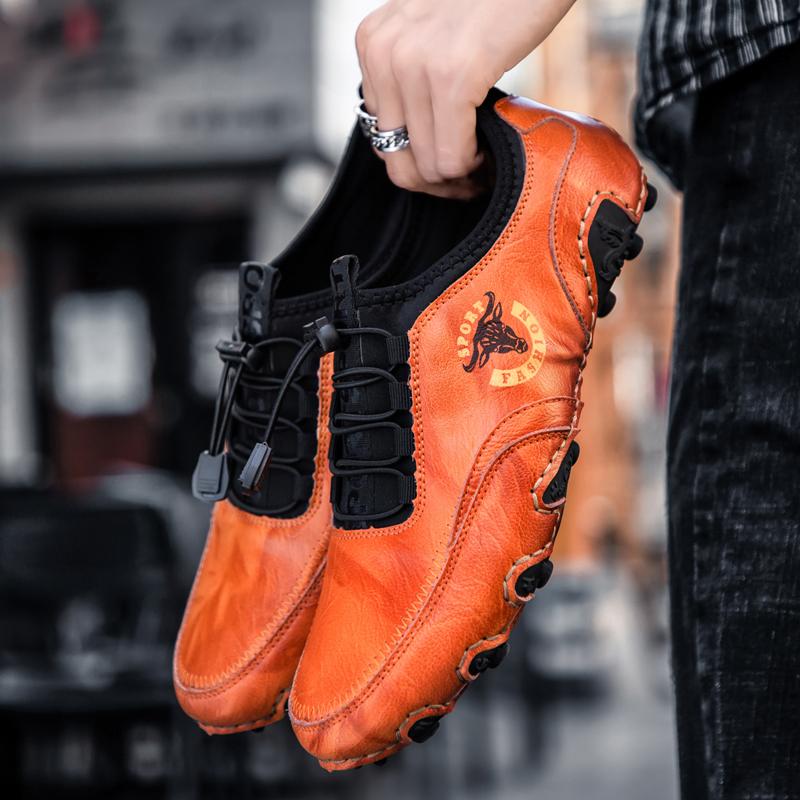 Men's New Leather Outdoor Sports Shoes Casual Shoes Business Leather Board Shoes