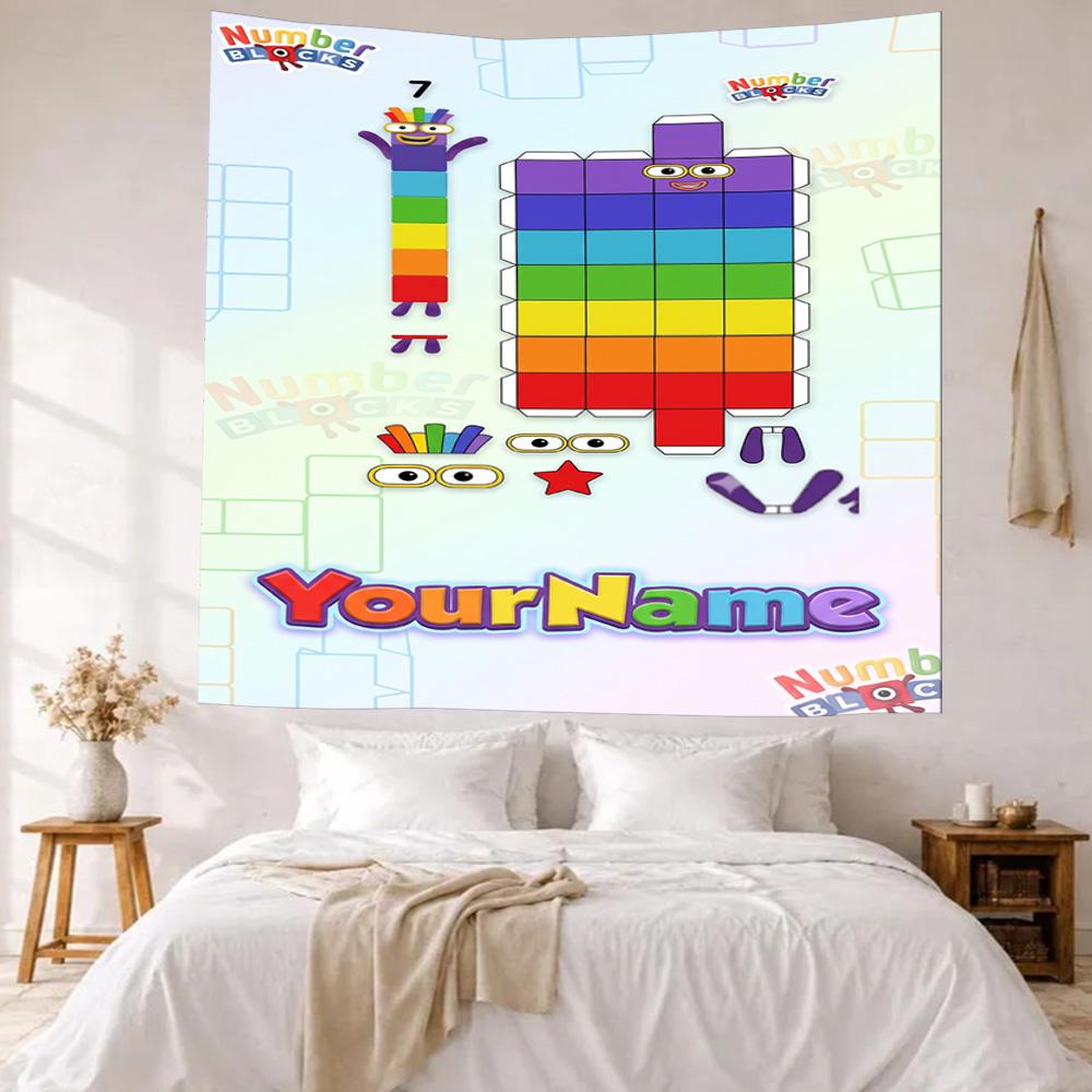 Numberblocks Custom Your Name Wall Decor Tapestry Art For Pet Memorial Birthdaywedding Party Backdrop Family Gift