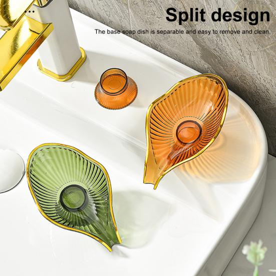 High-end Soap Holder Contrast Color Storage Soap Self Draining Anti-crack Leakproof Soap Box Bathroom Stuffs KTY