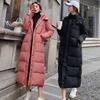 Detachable Hood Cotton Jacket Women Over Knee Long Sleeve Winter New Style Cotton Coat Women Warm Coat Versatile