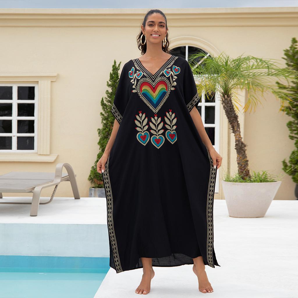 Женская мода лето весна Love Letter Print рукава 1/2 V-образный вырез свободная талия повседневные платья