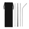 Factory Price 4pcs/Bag Reusable Drinking Straws with Bag 4pcs in 1 Bar Party Accessory 304 Stainless Steel Sturdy Drinks Straw