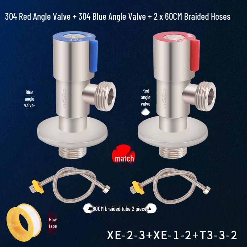 304 Stainless Steel 4-Point Hot & Cold Water Valve Switch