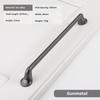 Luxury Solid Cabinet Handles Gunmetal Grey Modern Minimalist Drawer Pulls Wardrobe Door Knobs Furniture Hardware 96/128/192mm