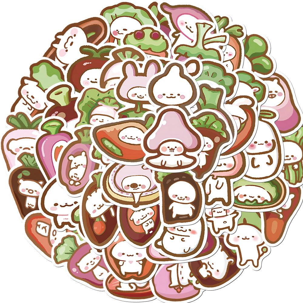 50 Cartoon Vegetable Doll Graffiti Stickers Personalized Decorative Guitar Notebook Suitcase DIY Waterproof Stickers