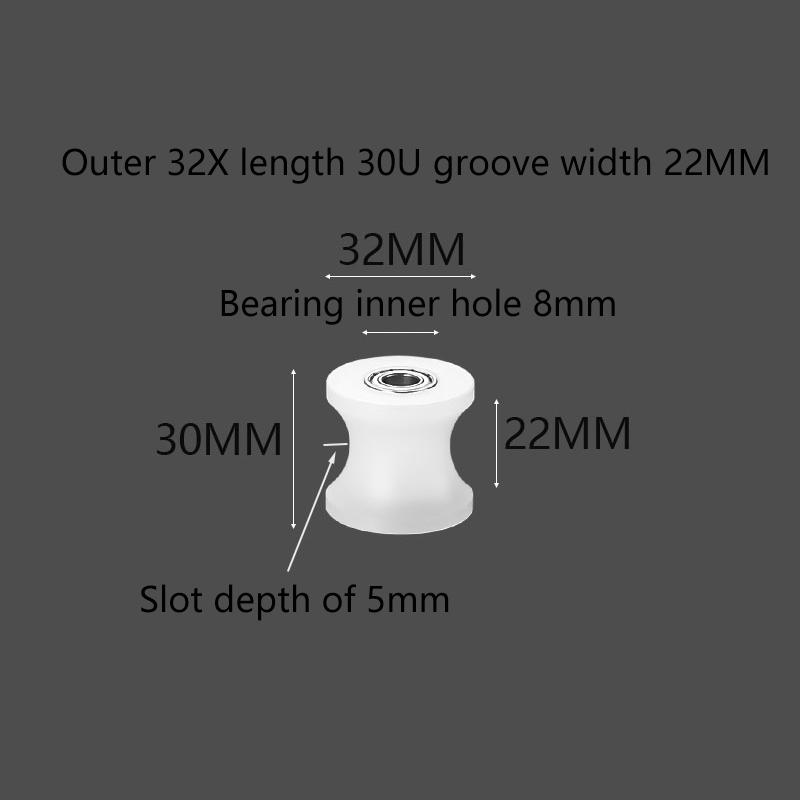 1Pcs Nylon U-Groove Bearing Roller Track Wheel Guide Roller Support Roller Door Window Sliding Door Mechanical Pulley