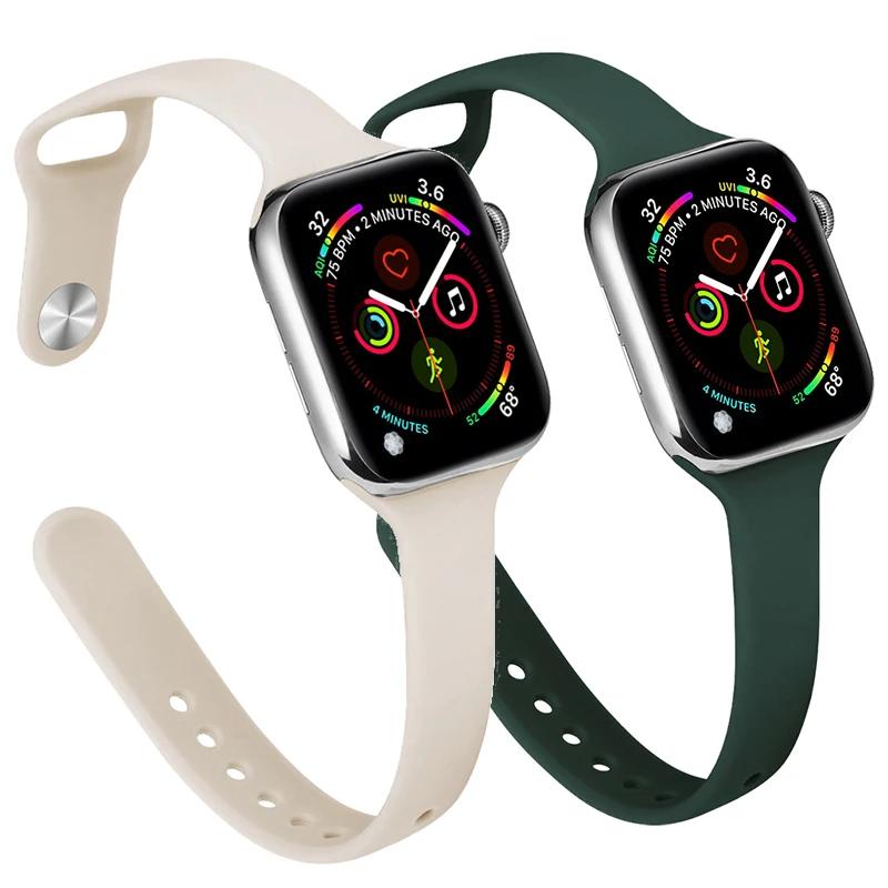Силиконовый спортивный ремешок для смарт-часов Apple Watch - Тонкий, дышащий дизайн
