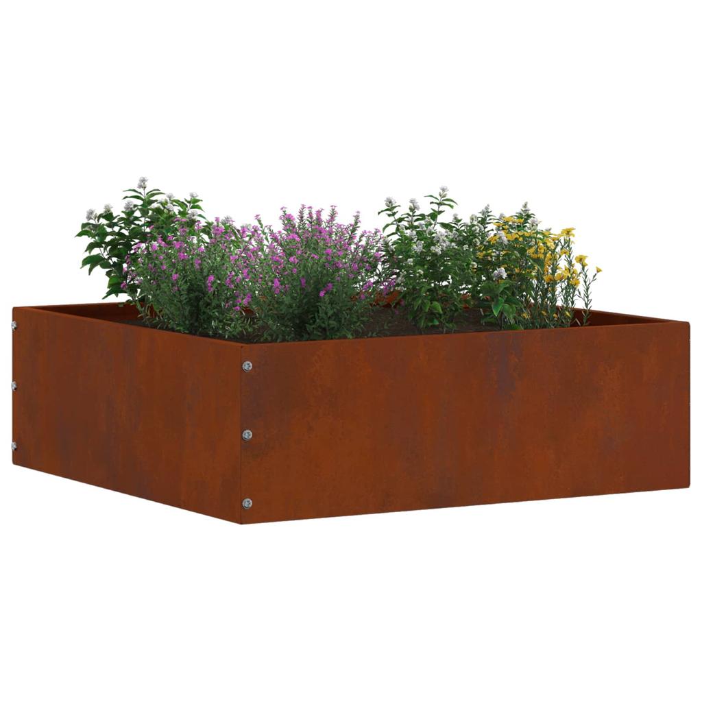 Lawn Edging 6 pcs Rusty 40 x 40 x 13 cm Weatherproof Steel