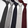 Men'S Tie 6Cm Solid Color Striped Narrow Tie Casual Small Tie