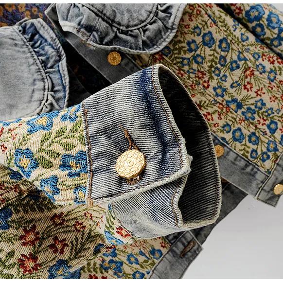 Женская весенняя джинсовая куртка с длинными рукавами и воротником Питер Пэн, осенний дизайн, повседневный короткий топ