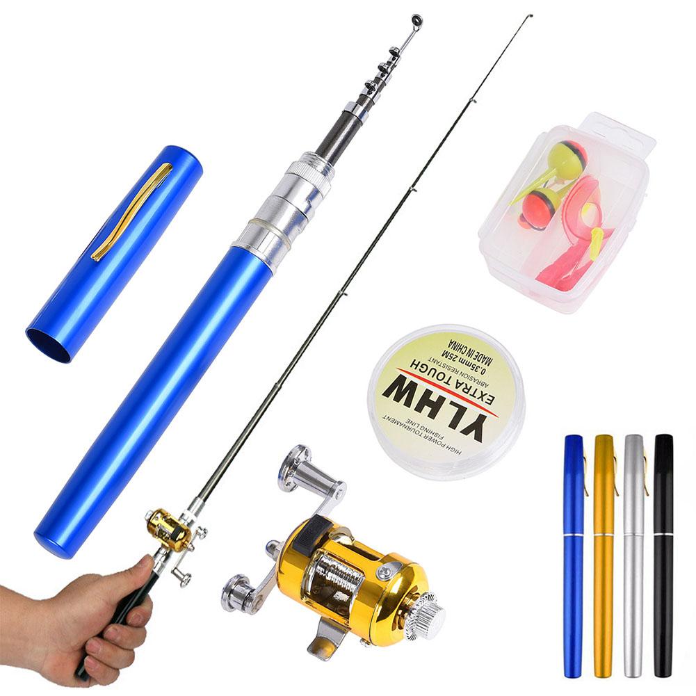 Fishing Rod Reel Combo Set Mini Telescopic Portable Pocket Pen Fishing Rod Pole Reel Lures Baits Jig Hooks Kits Type