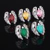 Jewelry Simulation Ruby Ring Fashion Pink Zirconium Emerald, Pear Shape 10X14