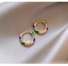 Colorful glazed retro circle earrings for women with a high-end feel, ear loops and ear buckles, 2026 popular jewelry earrings and accessories