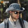 OLIKEI 9cm Hat Brim Outdoor Sun Hat for Men Breathable Quick-drying Fisherman Hat Sun Protection Hiking Fishing Hat Bucket Hat Cowboy Hat
