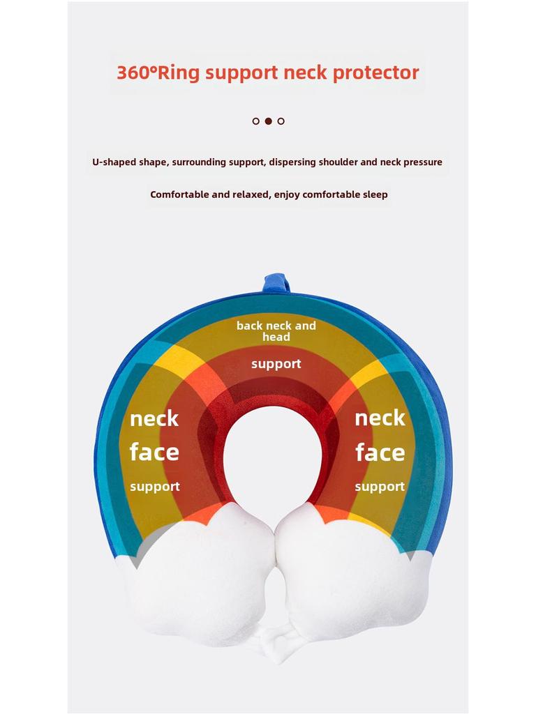 Cartoon Rainbow Memory Foam Travel Neck Pillow
