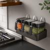 No-Drill Installation Spice Jar Removable Condiment Organizer Wall-Mounted Spice Rack  Kitchen Use