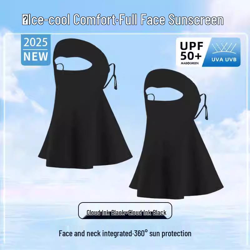 Женская маска-фейскини для защиты лица от УФ-лучей с защитой шеи - Летний солнцезащитный козырек в стиле 2025 года
