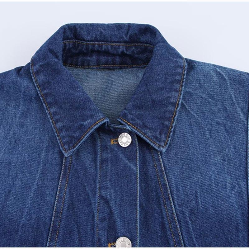 Fashion Loose Blue Denim Women Shirts 2025 Vintage Lapel Long Sleeve Blouse Elegant Classic Top Female Clothing Spring New