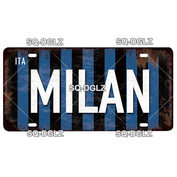 [SQ-DGLZ] Итальянский городской номерной знак, металлический знак, винтажная табличка, жестяная вывеска, настенный декор, декор для бара, плакат с флагом DULIN/ROMA/MILAN