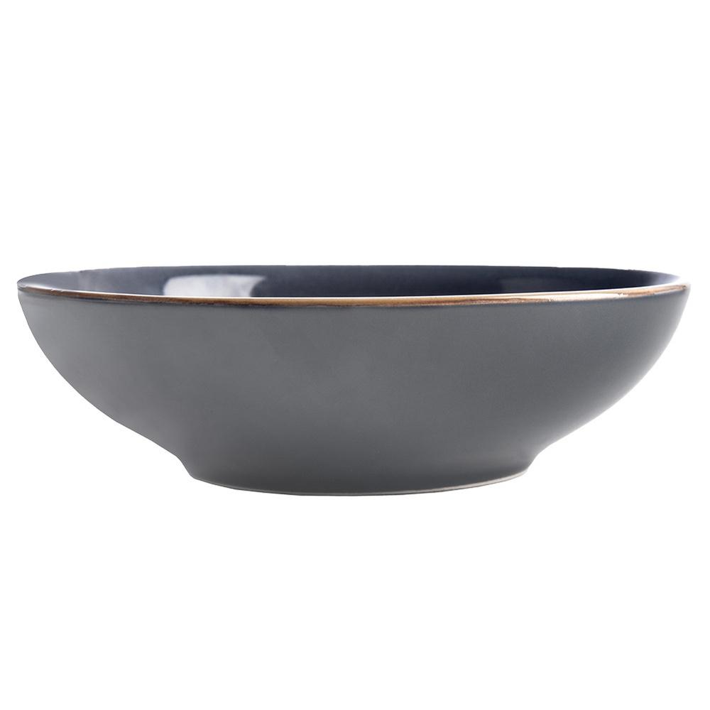 Talerz Obiadowy Duży Głęboki na Zupę Dania Ceramiczny Szary 20,5 cm 900 ml
