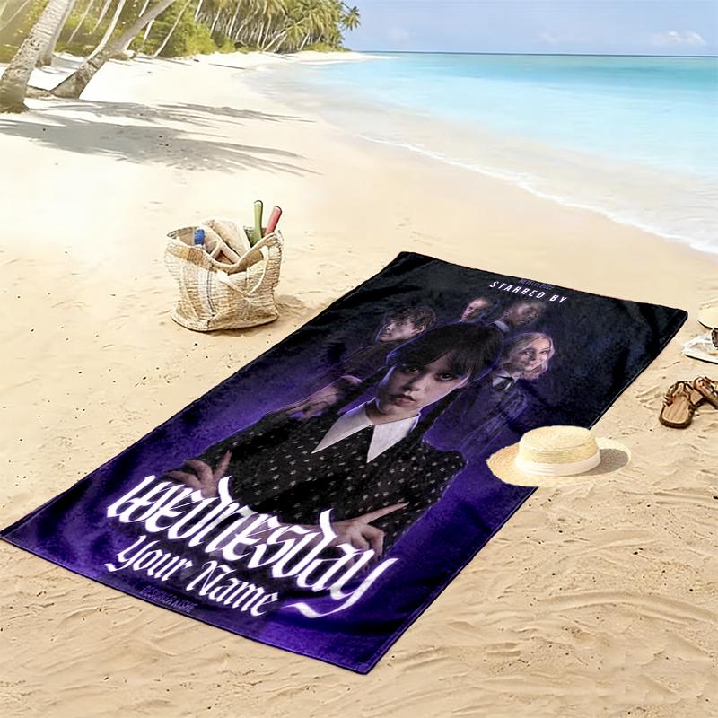 Custom NameHorror Movie Poster Beach Towel Soft Microfiber Summer Towel Quick Dry Absorbent Towel for Beach Swimming Pool Travel