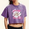 Forever Today Is Always The Best Day Flower Prints Women Washed Crop Top Street Fitness Short Sleeve Cotton T-Shirt