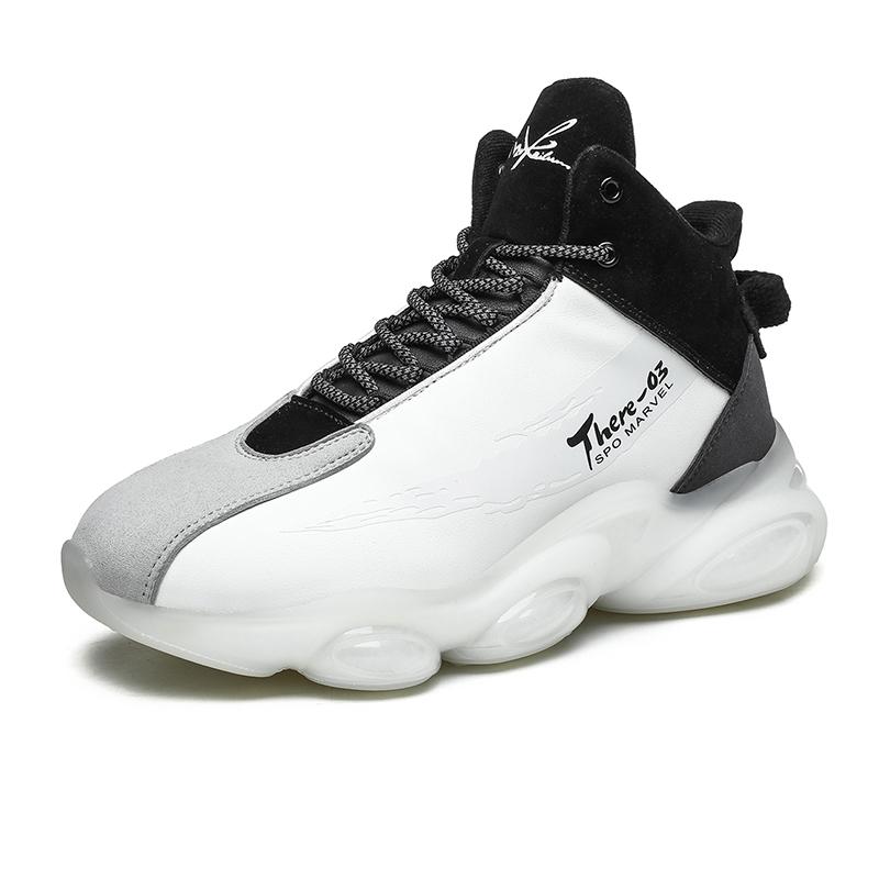 Мужские кроссовки на толстой подошве, новинка 2025 года, белые спортивные кроссовки на необработанной мягкой подошве, кроссовки для бега попкорн, упругие, гибкие, баскетбольные
