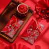 Chinese New Year Red Cash Envelope Faux Silk Red Pocket Embroidery Dragon Pattern Tassel Money Holder Cash Coin