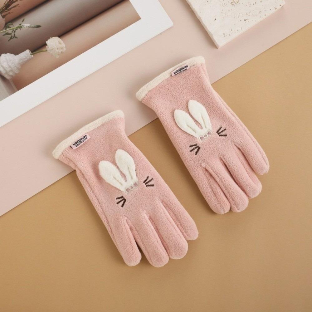 Plush Ski Gloves Polar Fleece Full Finger Gloves New Windproof Coldproof Gloves Autumn and Winter