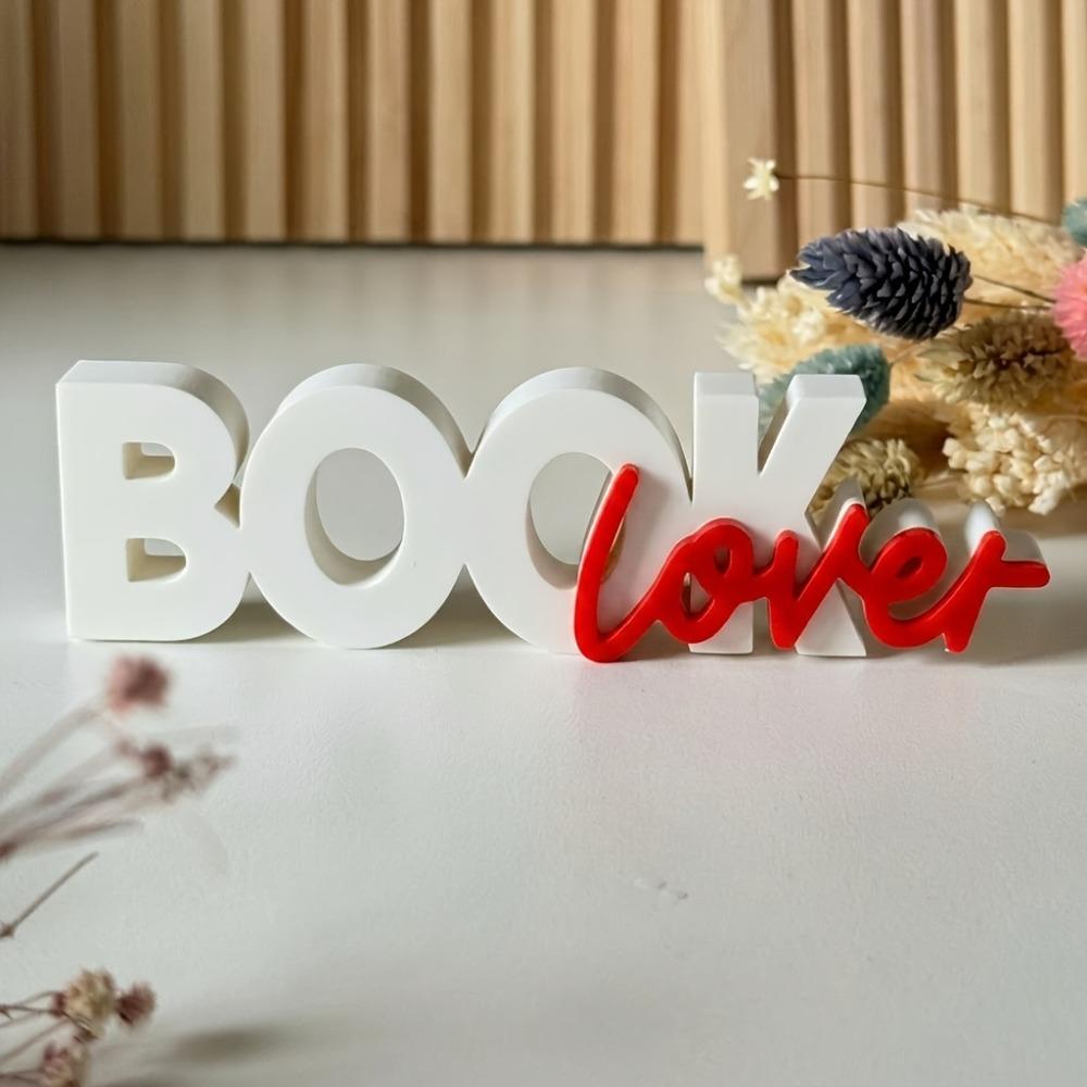 Plastic Minimal Book Desk Figurine Literary Reading Themed Study Literary Desk Craft Office Desk
