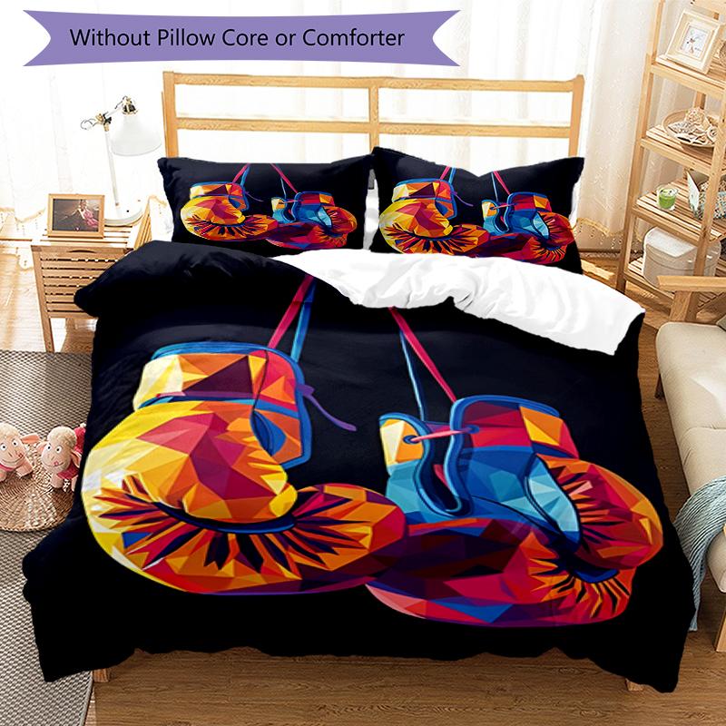 3pcs boxing Bedding Set Duvet Cover Closure Includes 1 Duvet Cover & 2 Pillowcases, Soft and Comfortable for All Seasons.