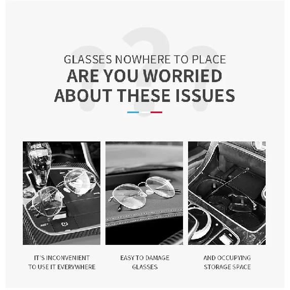 Универсальный Держатель для Солнцезащитных Очков на Козырек и Панель Приборов Автомобиля – Быстрое Крепление Одной Рукой, Ударопрочный и Защищающий от Царапин Футляр для Очков, Органайзер для Хранения в Автомобиле