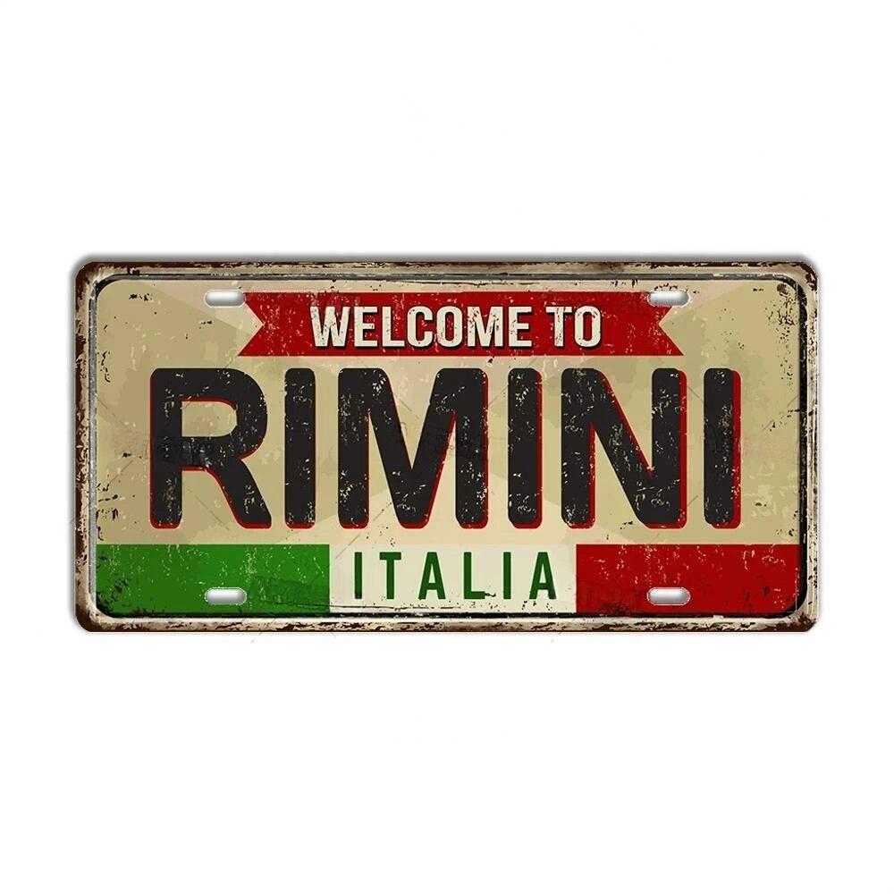 FJ Metal Tin Signs ITALY License Plate City State Tin Plaque Landmark Posters Wall Garage Bar Pub Decors