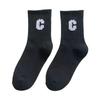 Женские хлопковые носки средней длины Big C — в студенческом стиле, модные, универсальные, идеально подходят для весны, осени и зимы.