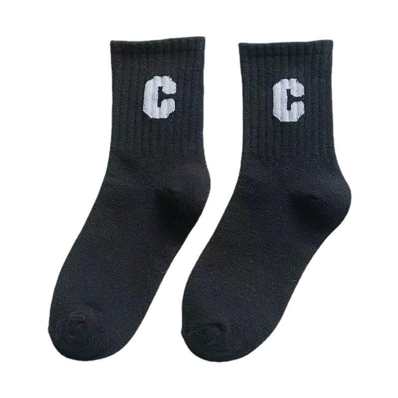Женские хлопковые носки средней длины Big C — в студенческом стиле, модные, универсальные, идеально подходят для весны, осени и зимы.