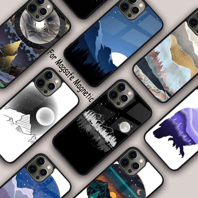 Landscape Mountain Night Sky Magnetic Phone Case For APPLE iPhone 17 Air 16 14 13 12 Pro Max 15 Plus Wireless MagSafe Cover