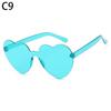 Accessories Candy Color Trendy Transparent Heart Glasses Sunglasses For Women Rimless Heart Sunglasses