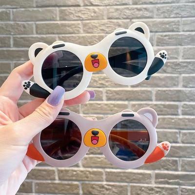Новые Детские Солнцезащитные Очки Маленький Мишка Круглые Защита UV400 Милые Для Девочки На Улицу Солнцезащитные Очки Модный Дизайнерский Бренд