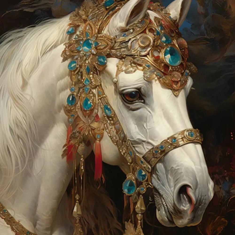 Алмазная картина, полная дрель, цветок, лошадь, животное, круглая алмазная живопись, ручная работа, луна, лиса, сделай сам, алмазная мозаика, украшение дома