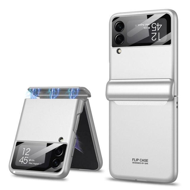 Для Samsung Galaxy Z Flip 4 Магнитный шарнирный чехол с защитной пленкой для экрана All-Inculsive Противоударный матовый чехол