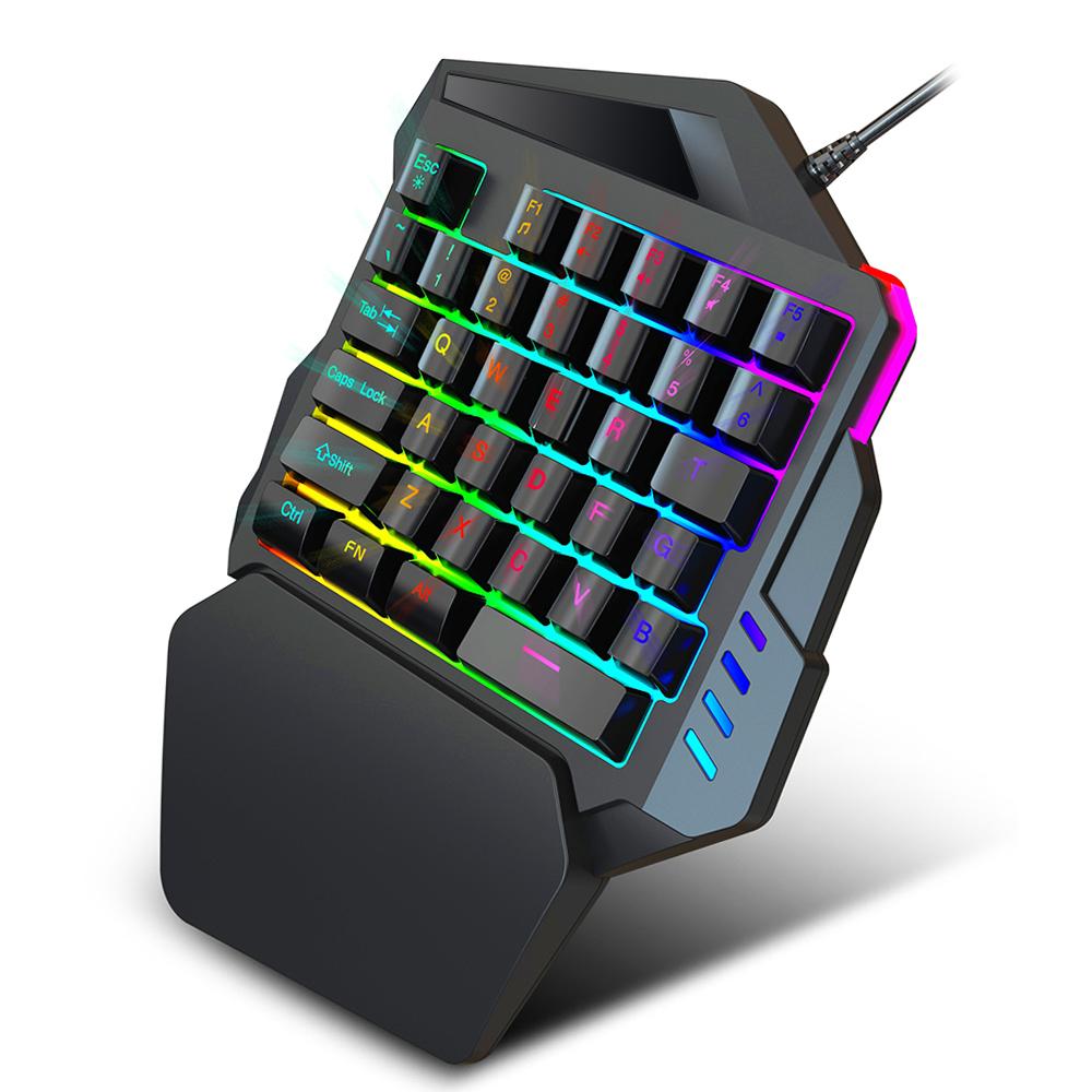 HXSJ V100 35 клавишная одноручная мембранная мини-клавиатура для игр с USB-подключением, замена для игроков PUBG LOL CS