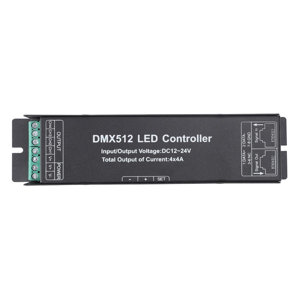 12V-24V DC DMX512 Decoder 16A DMX Dimmer Driver Durable RGBW LED Controller  Stage Lighting