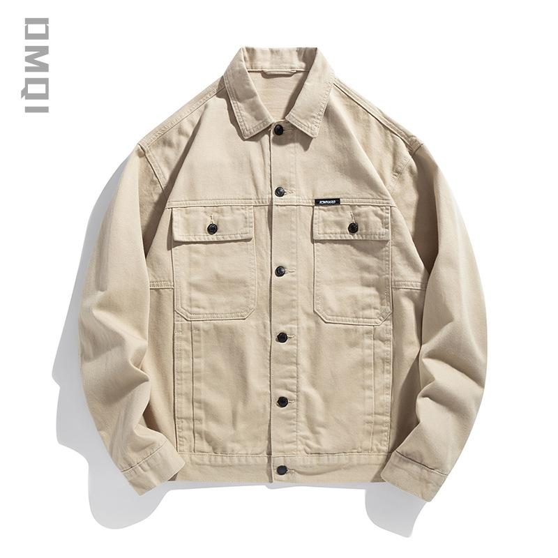 Мужская джинсовая куртка свободного покроя с лацканами, мужская свободная куртка American Flight Tooling большого размера